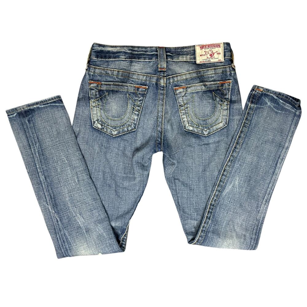 True Religion Medium Blue Straight Leg Jeans